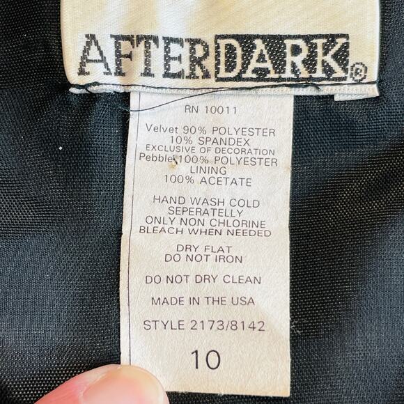 Vintage After Dark Black Velvet Glitter Argyle Cropped Dressy Evening Jacket 10 - Picture 9 of 10